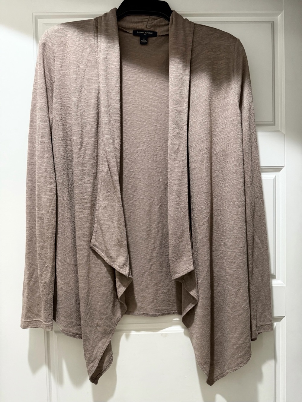 Banana Republic Taupe Open-Front Draped Cardigan